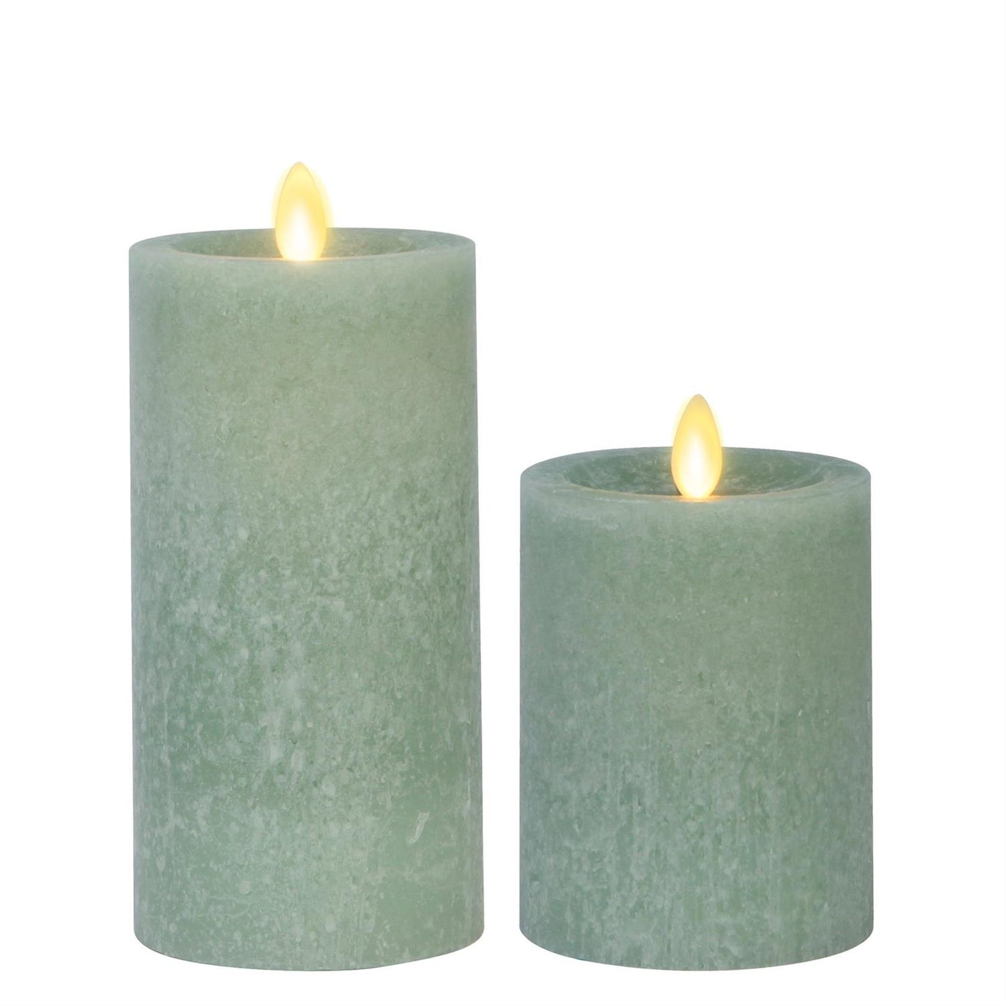 Iceberg Green Seaglass Wax Luminara Flameless Candles ~ 2 Sizes to Choose From