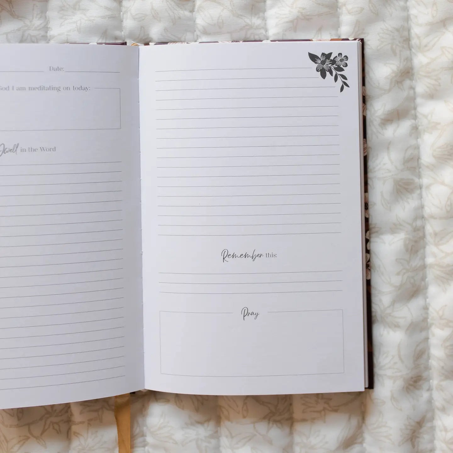 Dwell in the Word Journal - Burgundy Blooms