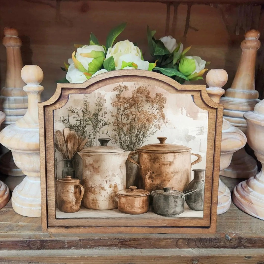 Provincial Copper Pots Framed Art