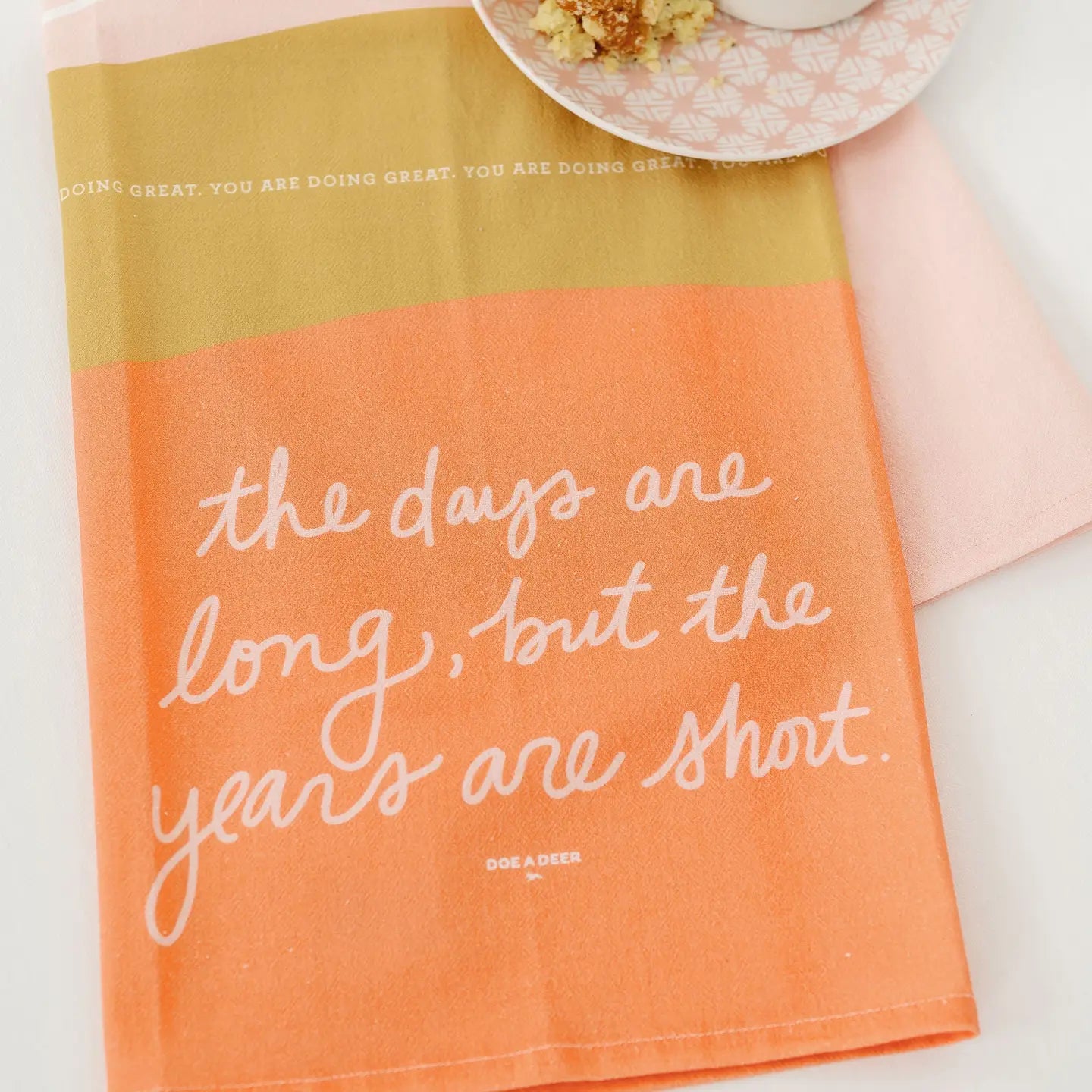 The Days Are Long Full Pattern Tea Towel