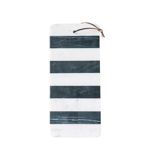 Striped Marble Board with Leather Tie