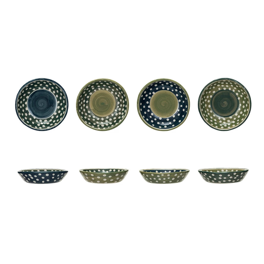 Two-Tone Hand-Painted Stoneware Bowl ~ 4 Styles