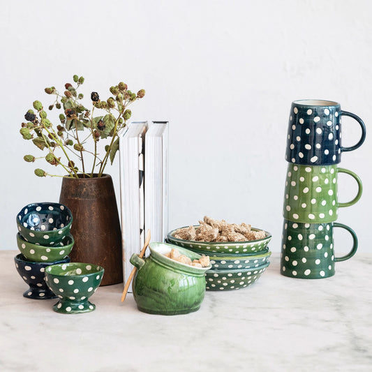 Two-Tone Hand-Painted Stoneware Bowl ~ 4 Styles