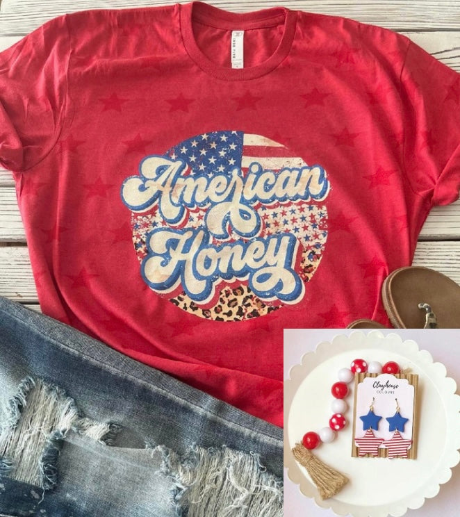 American Honey Retro Patriotic Tee