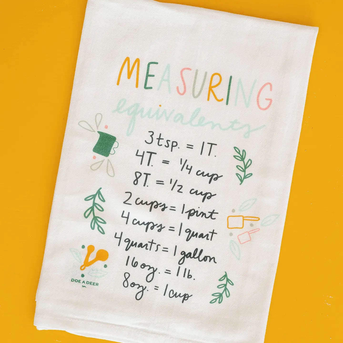 Measuring Equivalents - Flour Sack Towel