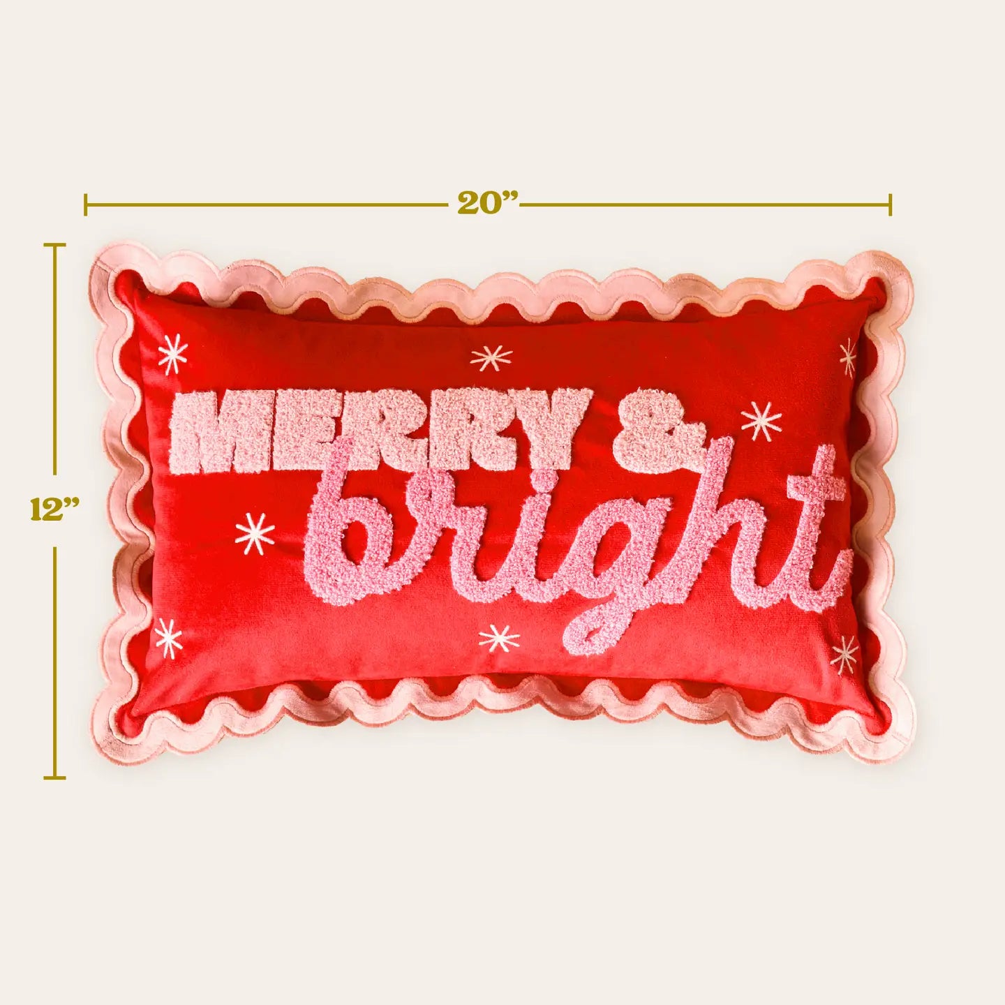 Scalloped Rectangle Throw Pillow-Merry & Bright