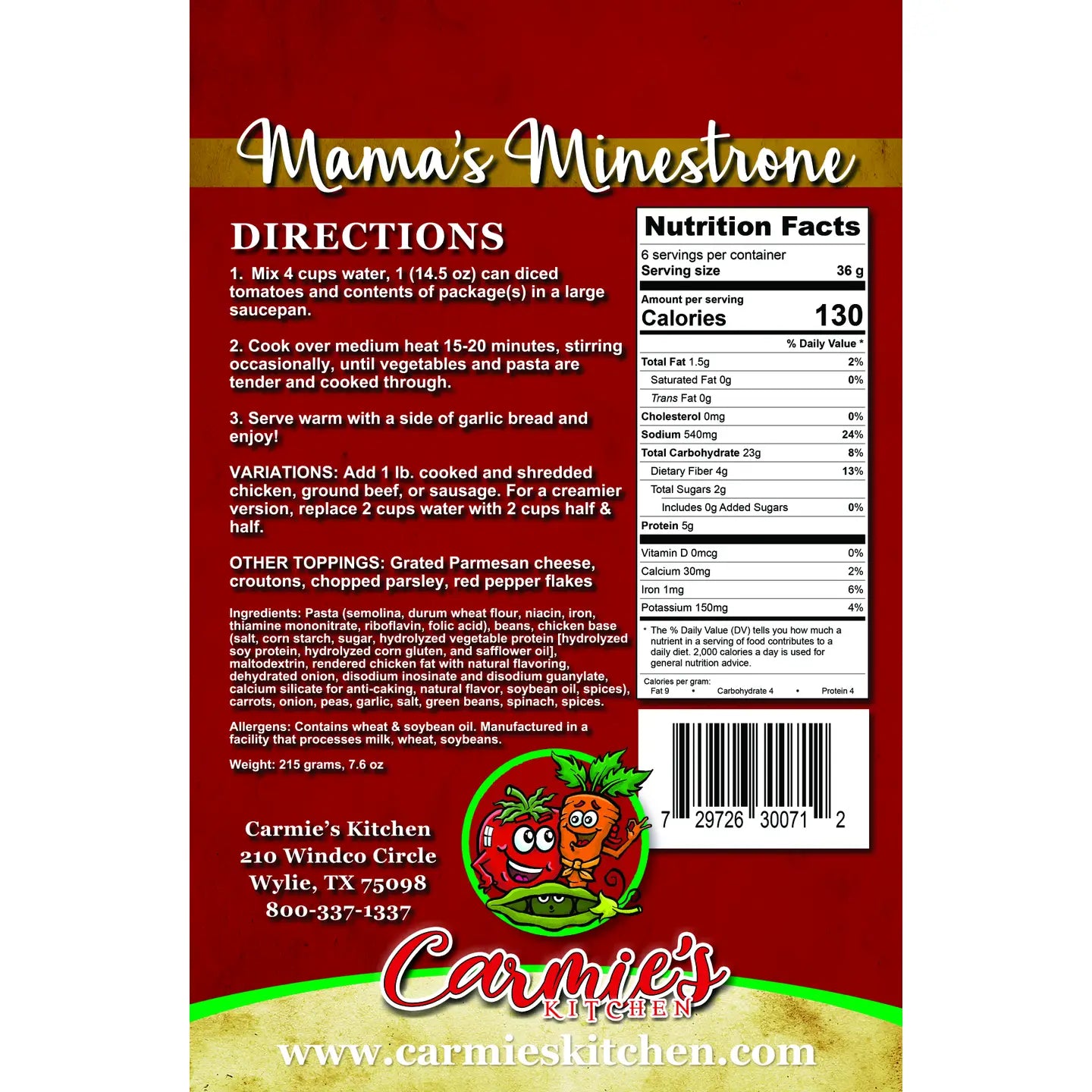 Mama's Minestrone Soup Mix