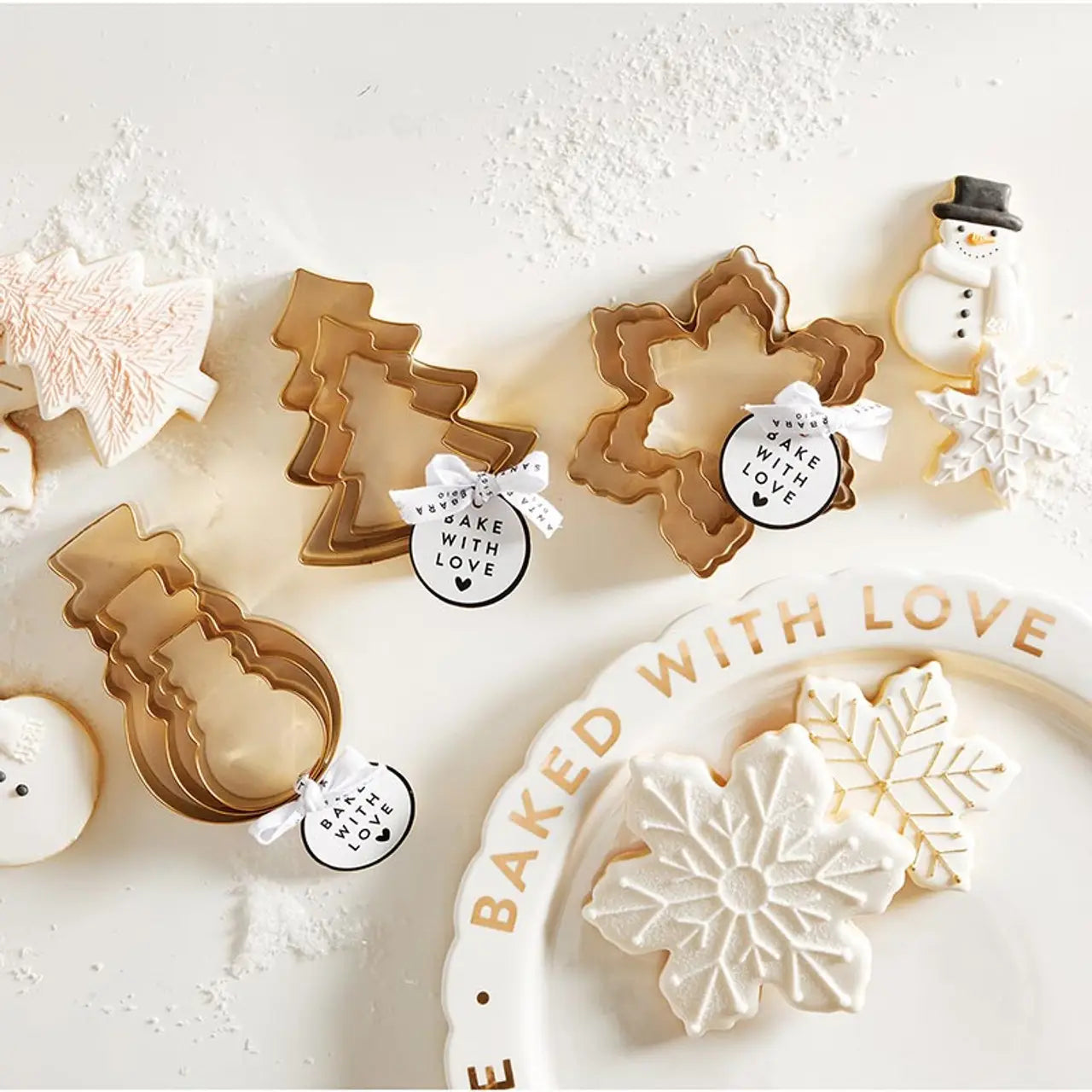 Gold Cookie Cutter Set - Tree - Set of 3