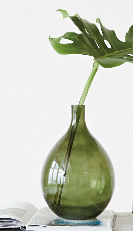 Green Glass Bottle Vase