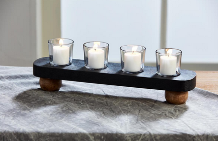 Black Bead Votive Holder