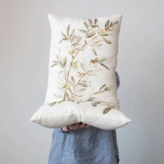 20" x 16" Viscose & Linen Blend Printed Pillow w/ Botanical Imagen ~ 2 Styles