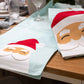 santa table runner, vintage christmas