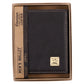 Three Crosses Espresso Brown Full Grain Leather Trifold Wallet