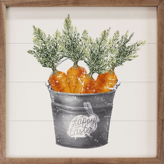 Happy Easter Carrot Bucket White