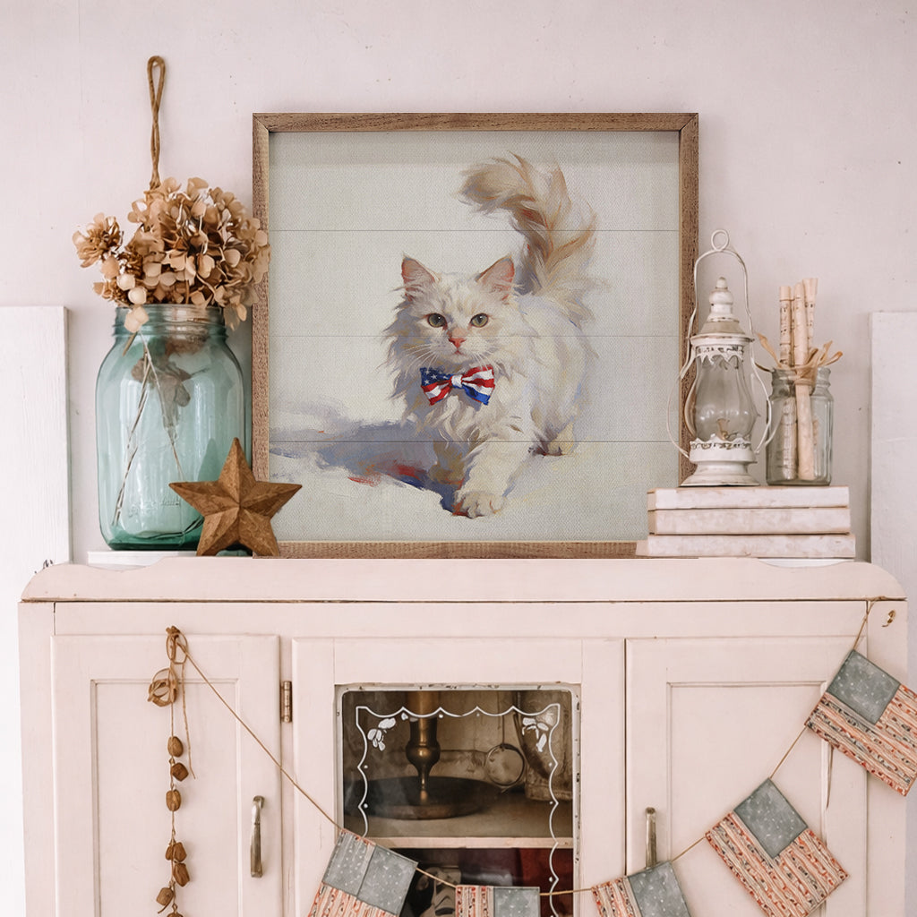 Patriotic Pets White Cat