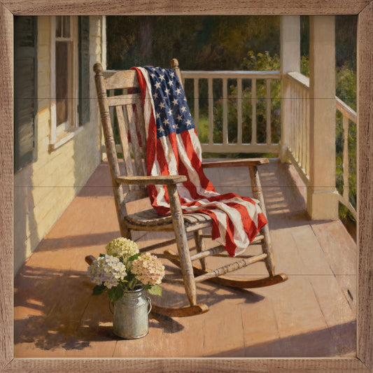 Patriotic Porch Rocking Chair