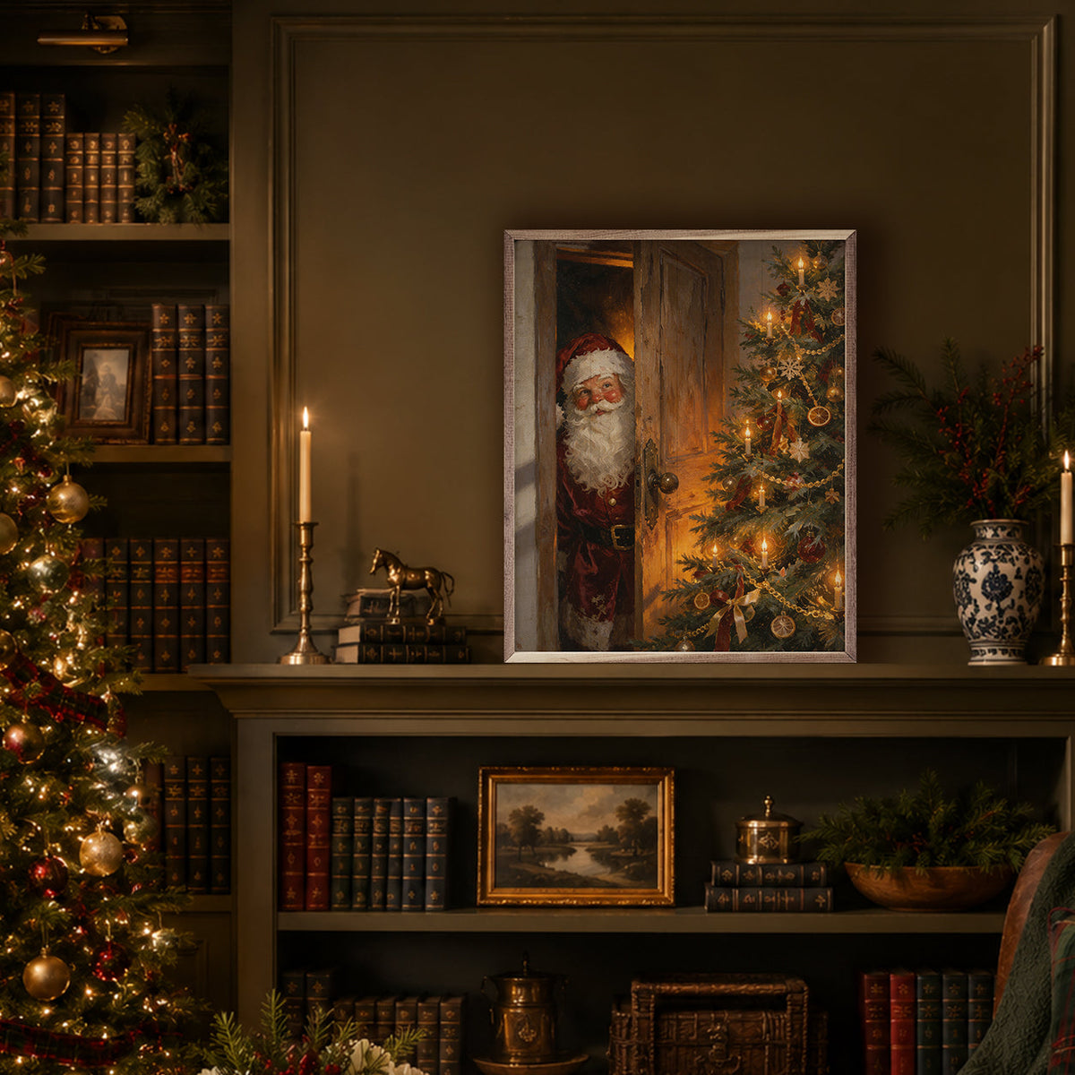 Santa At The Christmas Door