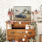 American Blue Truck With Flag
