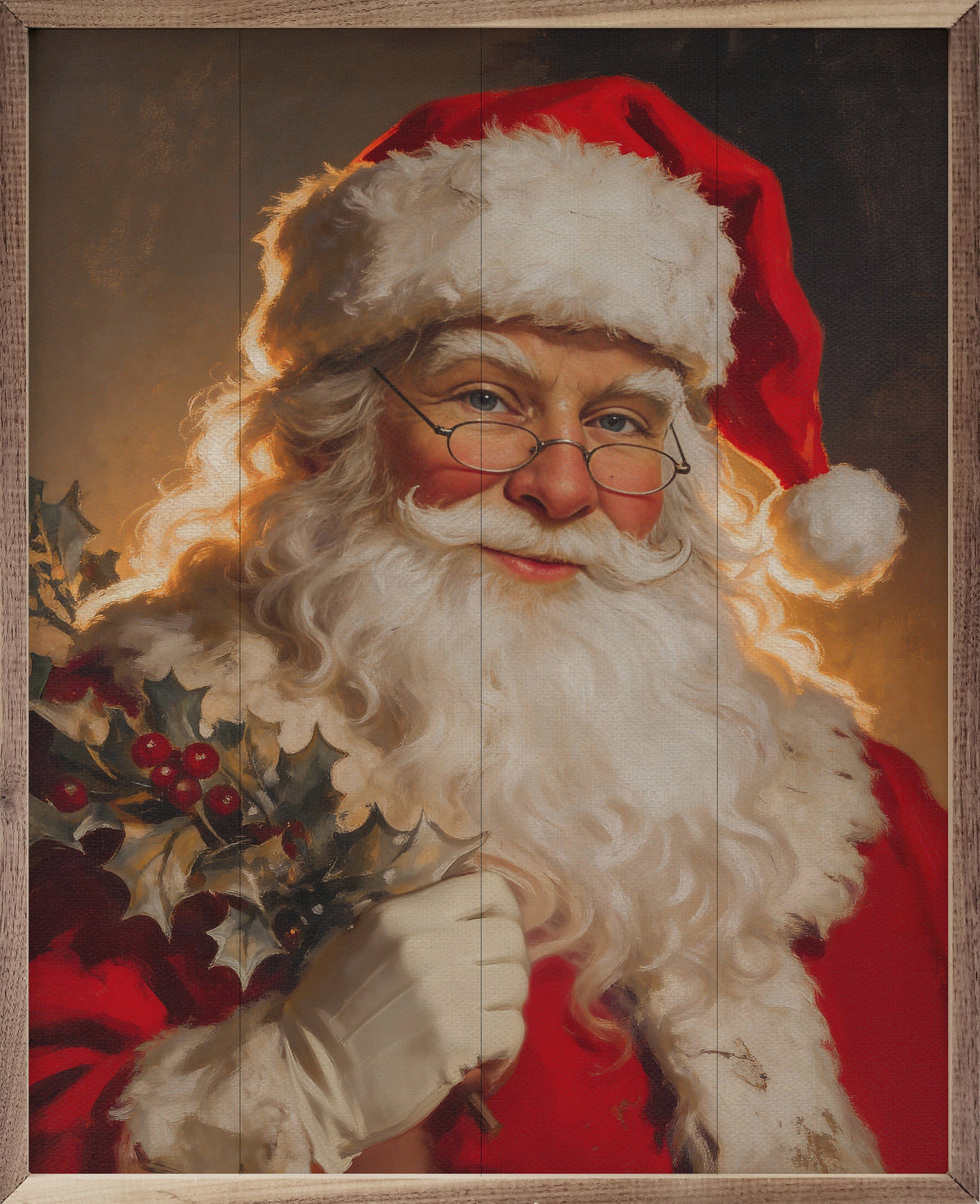 Santa Claus Holding Mistletoe