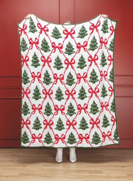 Christmas Tree Chenille Blanket