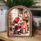 Arch Top Santa with Gifts Framed Art