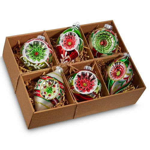 Box of Vintage Reflector Ornaments