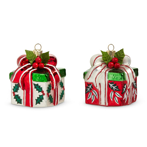 3" Holly Gift Ornament ~ 2 Styles to Choose From