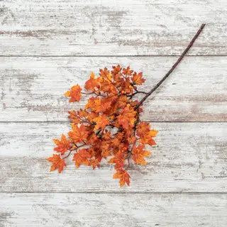 orange faux maple leaves