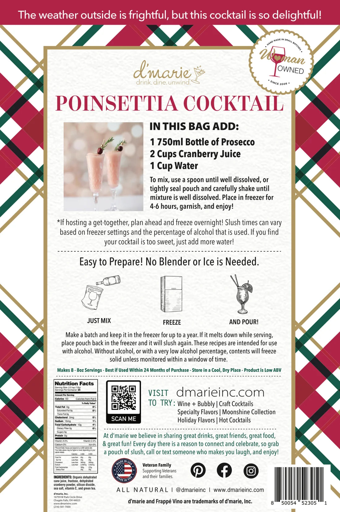 D'Marie Poinsetta Cocktail Drink Mix