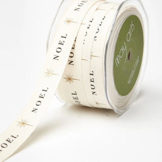 3/4" Noel Print 100% Cotton Ribbon