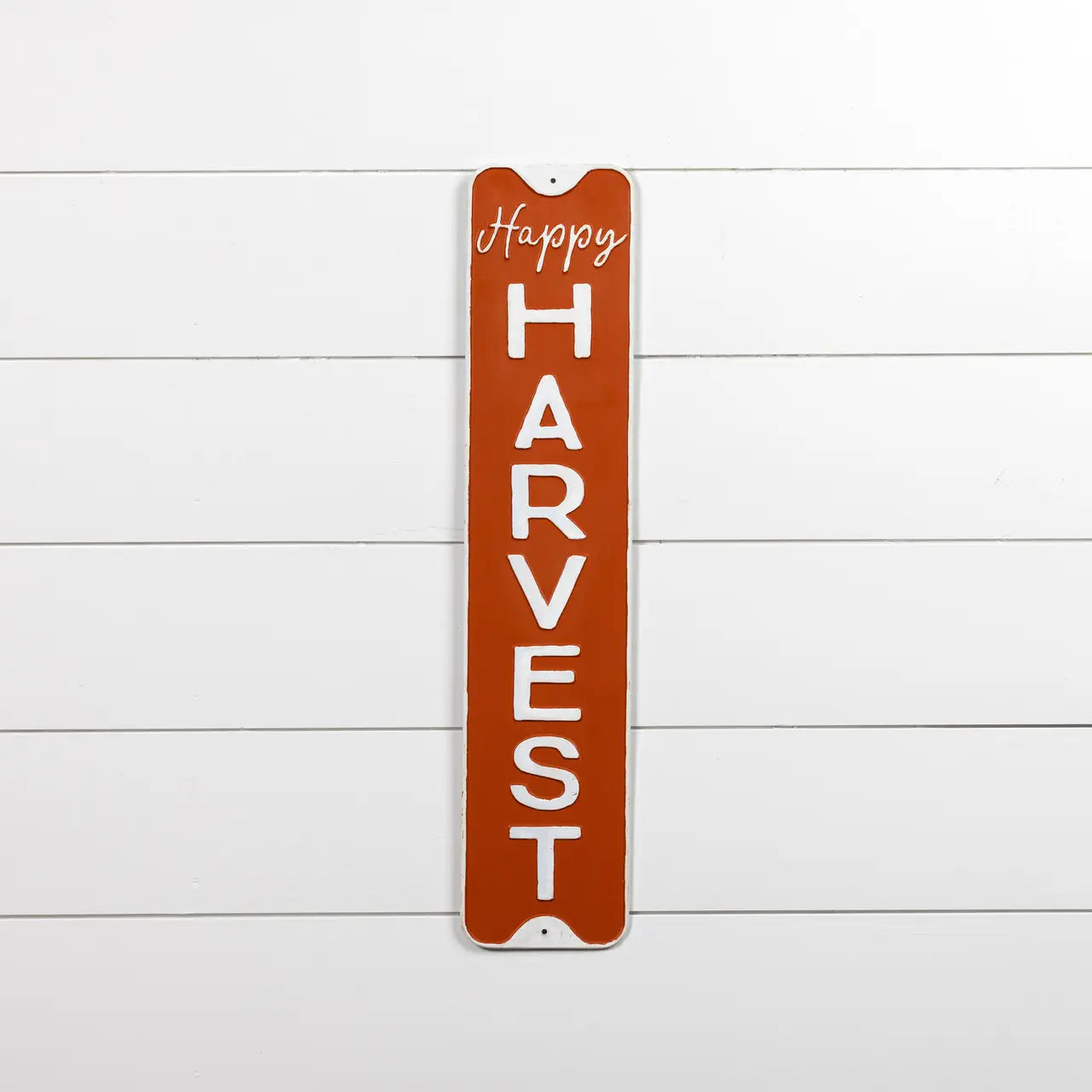 happy harvest sign orange