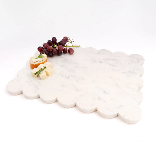 White Marble Scalloped Serving Board