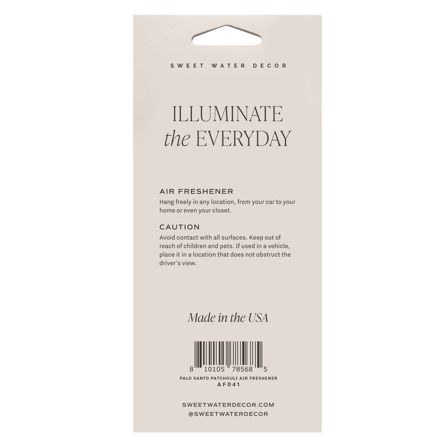 Palo Santo Patchouli Hanging Air Freshener