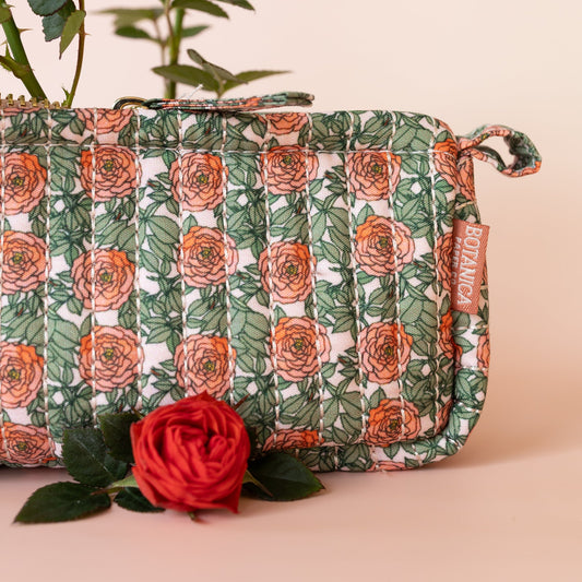 ROSE | Cotton Quilted Pencil Pouch