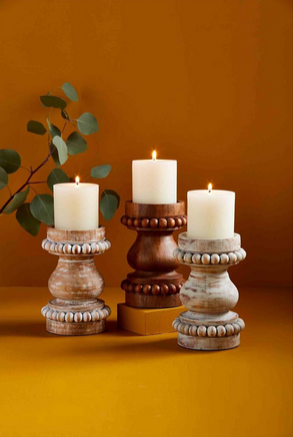 Short Beaded Candle Holders