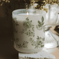 Green Floral Soy Candle - White Translucent Tinted Glass Jar - 12 oz (Lavender and Sage)