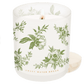Green Floral Soy Candle - White Translucent Tinted Glass Jar - 12 oz (Lavender and Sage)