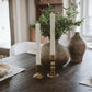 Gold Cast Iron Taper Candle Holders - Set of 2
