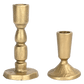Gold Cast Iron Taper Candle Holders - Set of 2