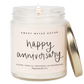 Happy Anniversary Soy Candle - Clear Jar - 9 oz (Palo Santo Patchouli)