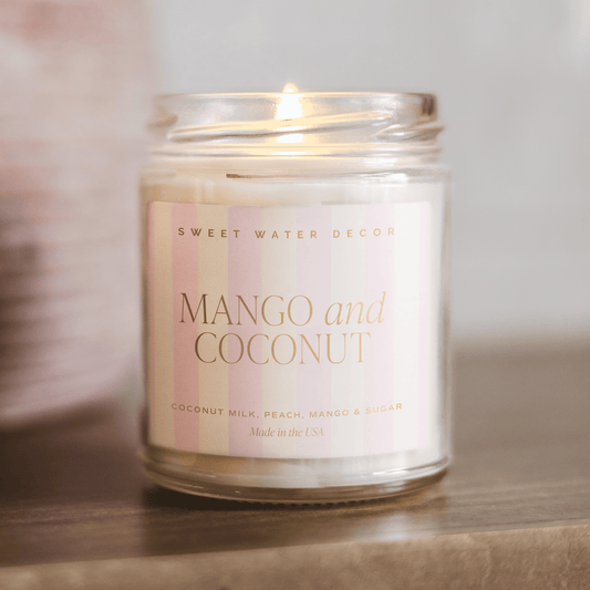 Mango and Coconut Soy Patterned Candle - Clear Jar - 9 oz