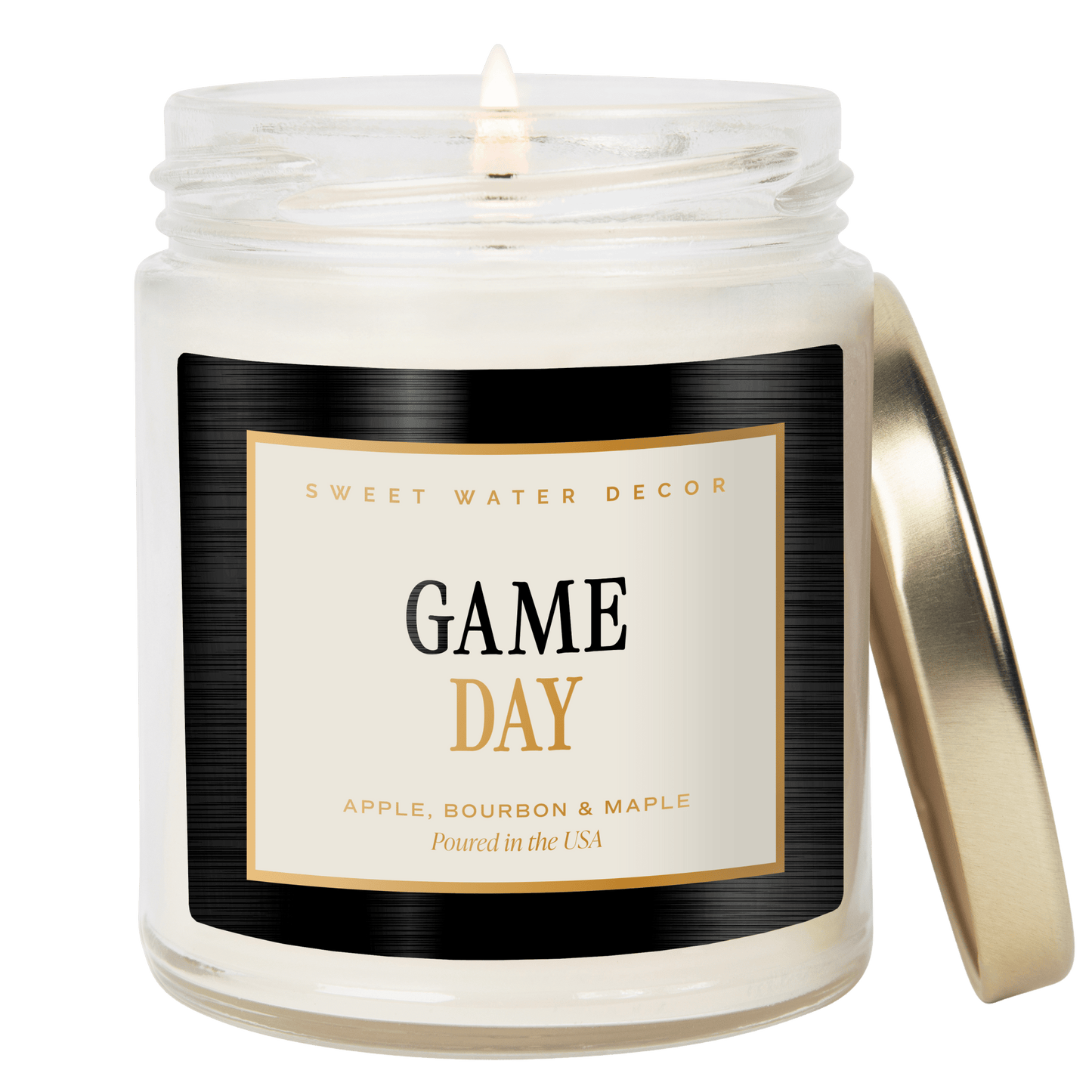 Game Day Black Soy Candle - Clear Jar - 9 oz