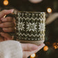Green Fair Isle Sweater 14 oz Stoneware Coffee Mug