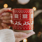 Red Fair Isle Sweater 14 oz Stoneware Coffee Mug