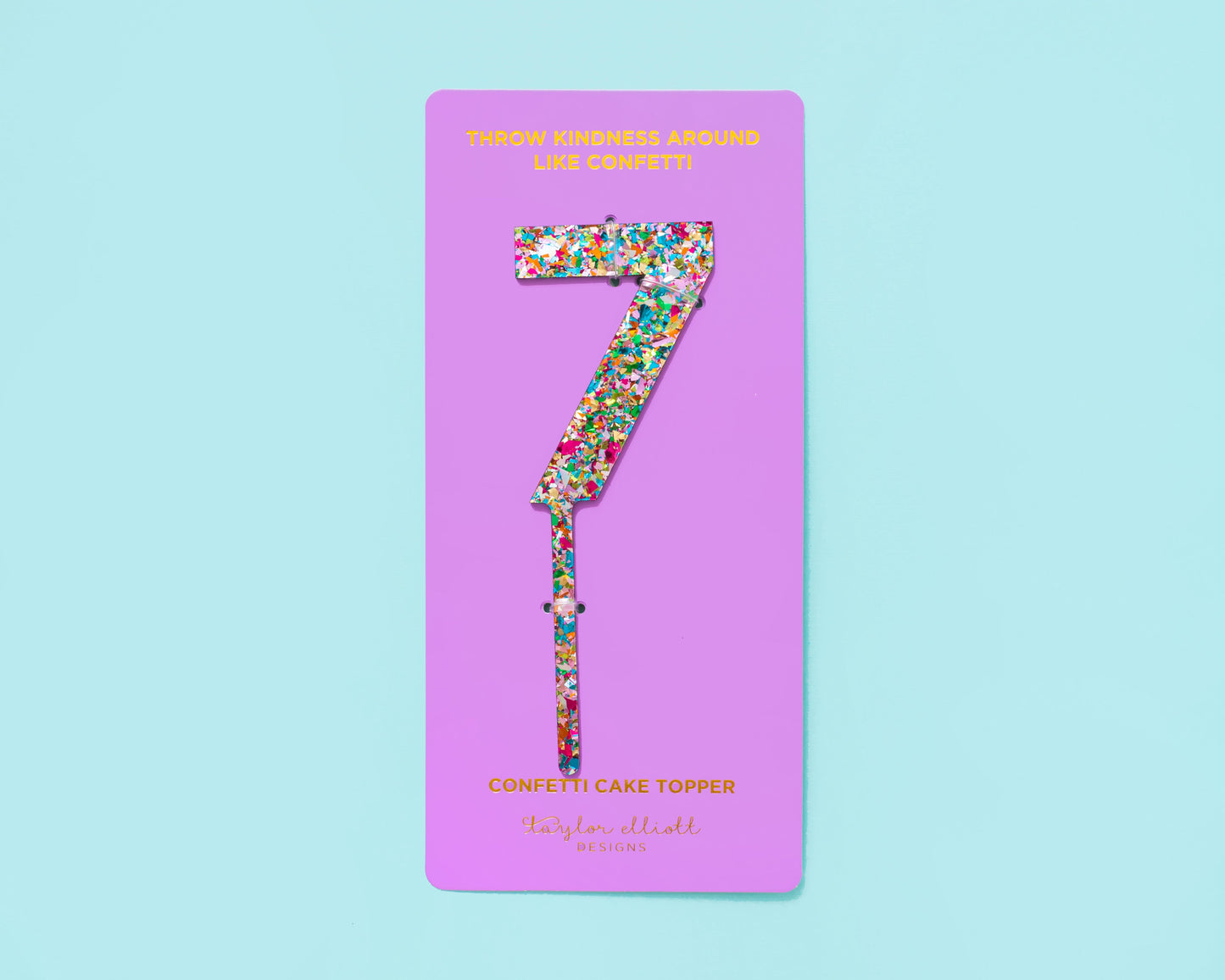 Colorful Confetti Cake Topper Numbers 0-9