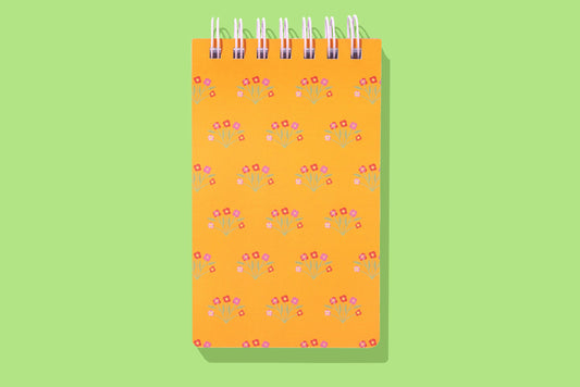 Orange Bouquets Spiral Top Notebook