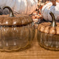 Glass Pumpkin Canister with Wood Lid ~ 2 Sizes to Choose From