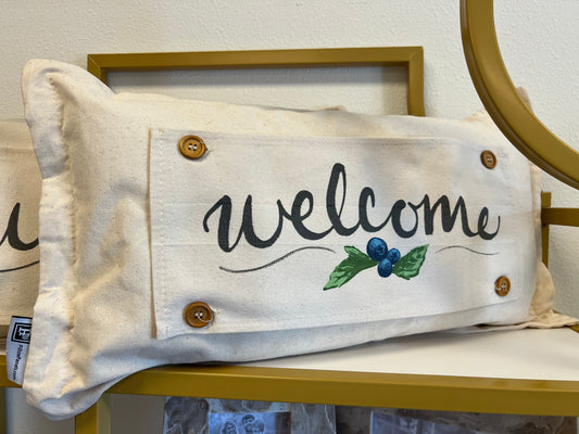 Natural Cream Pillow with Insert and Welcome Panel