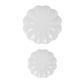 White Scalloped Serving Tray Set