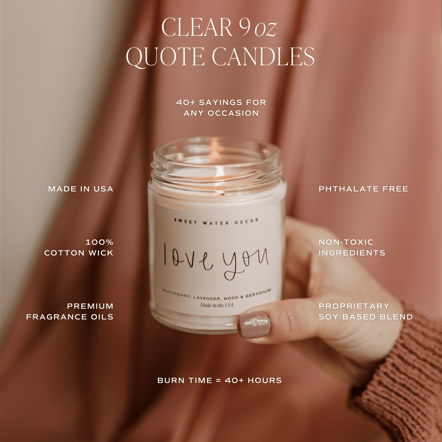 Relax, Girl Soy Candle - Clear Jar - 9 oz (Relaxation)